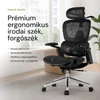 Prémium ergonomikus irodai szék, forgószék, fekete hálós (E05) 