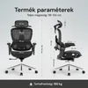 Prémium ergonomikus irodai szék, forgószék, fekete hálós (E05) 