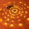 Kép 6/11 - Pókháló fényfüggöny pókkal - melegfehér 60 db LED - USB-s