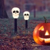 Kép 2/7 - Halloween Led-es szolár lámpa koponya műanyag 6 x 5 x 26 (+11) cm