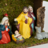 Kép 5/7 - Karácsonyi asztali dekoráció - Betlehem - kerámia és fa - 30 x 10 x 20 cm