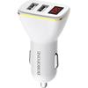 Kép 1/4 - Borofone BZ11 autós töltő, 2xUSB, 2.1A, LED kijelző, fehér