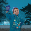 Kép 1/4 - Karácsonyi sál - 100 cm - LED-es, elemes, kék
