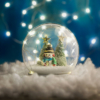 Kép 1/3 - Karácsonyi LED-es hógömb - hóemberrel fenyőfával