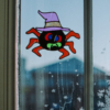 Kép 1/2 - Halloween-i ablakdekor - színes, csillámos pók