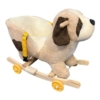 Kép 1/3 - Zenélő plüss hintaállat, beülős hintaló, guruló kerekekkel, kutya alakú