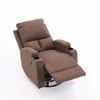 Ringató és forgatható fekvőfotel, relax fotelágy vászon szövet sötétbarna (JNF-MANUAL-DARK BROWN)