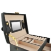 Kép 5/9 - Elegáns megjelenésű ékszertároló doboz, 20 rekeszes, 3 szintes, zárható, fekete színben