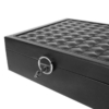Kép 10/11 - Exclusive megjelenésű ékszertároló doboz, 16 rekeszes, 2 szintes, dupla tükörrel, zárható, fekete színben