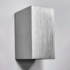 Kültéri fali LED lámpa 12W szálcsiszolt szürke színű IP65 vízálló 3000K meleg fényű (1003-6-BRUSHED-SILVER-3000K)