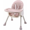 Kép 2/9 - 2 az 1-ben hordozható baba etetőszék, gyermekmagasító ülés, tálcával, pink