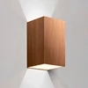 Kültéri fali LED lámpa 12W szálcsiszolt barna színű IP65 vízálló 6000K hideg fényű (1003-6-BRUSHED-BROWN-6000K)