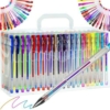 Kép 1/8 - 140 db-os géltoll készlet, varázslatos színekkel, különleges metál, glitter, fluoreszkáló és többszínű tollakkal