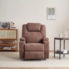 Kép 2/3 - Relax fotelágy elektromosan dönthető háttámlával, lábtartóval, pohártartóval, vibrációs masszázzsal barna szövet (ELEC-MASS-CUP-DARK BROWN-FAB)
