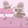 Kép 1/9 - 2 az 1-ben hordozható baba etetőszék, gyermekmagasító ülés, tálcával, pink