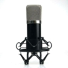 Kép 4/9 - Klasszikus kondenzátor mikrofon podcast-hez, kiegészítőkkel, ezüst színű védőráccsal