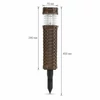 Leszúrható szolár lámpa - rattan hatású, barna - hidegfehér - 7 x 7 x 28 (+12) cm