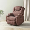 Kép 1/3 - Relax fotelágy elektromosan dönthető háttámlával, lábtartóval, pohártartóval, vibrációs masszázzsal barna szövet (ELEC-MASS-CUP-DARK BROWN-FAB)