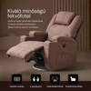 Kép 3/3 - Relax fotelágy elektromosan dönthető háttámlával, lábtartóval, pohártartóval, vibrációs masszázzsal barna szövet (ELEC-MASS-CUP-DARK BROWN-FAB)