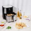 Kép 9/11 - Elite® 8 L-es Air Fryer + receptkönyv, 1800W olaj nélküli forró levegős fritőz digitális kijelzővel, elegáns rozsdamentes acél burkolattal