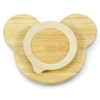 Kép 5/9 - Elite Home® béka formájú bambusz tányér tapadókorongos talppal, gyermek étkezőkészlet szilikon fejű kanállal és villával, 3 db-os szett