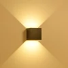Kültéri fali LED lámpa 12W fekete IP65 vízálló 3000K meleg fényű (1003-2-BLACK-3000K)