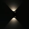 Kültéri fali LED lámpa 10W fekete színű IP65 vízálló 3000K meleg fényű (1002-2-BLACK-3000K)