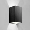 Kültéri fali LED lámpa 12W szálcsiszolt fekete IP65 vízálló 6000K hideg fényű (1003-6-BRUSHED-BLACK-6000K)
