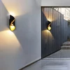 Kültéri fali LED lámpa 10W fekete-arany színű IP65 vízálló 3000K meleg fényű (1092-BLACK-GOLD-3000K)
