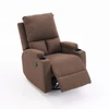 Ringató és forgatható fekvőfotel, relax fotelágy vászon szövet sötétbarna (JNF-MANUAL-DARK BROWN)