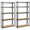2db Salgó polc, 5 szintes 180x90x30cm, fekete(2x4401)