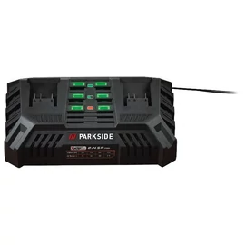 ParkSide PDSLG 20 dupla gyorstöltő készülék, akkutöltő, ParkSide (X20V Team) típusú akku töltéséhez