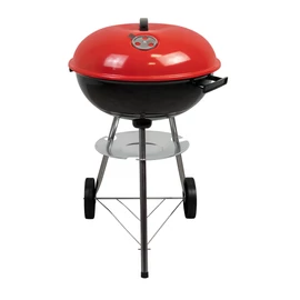 BBQ faszenes gömbgrill kerekekkel 17'', 43cm piros (BBQ-17-RED)