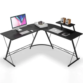Sarok íróasztal fekete (L-SHAPE-DESK-BLACK)