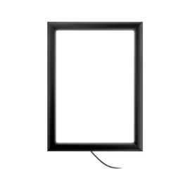 OfficeCity plakátkeret, poszterkeret fali A4 méret, fekete 25mm-es kerettel, szögletes sarokkal, LED világítással (SFN25-A4-LIGHT-BLACK)