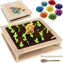 Fa puzzle 2 az 1-ben, gyöngyök és farm készségfejlesztő kirakójáték
