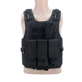 Military mellény, taktikai mellény fekete (BL042-BLACK)