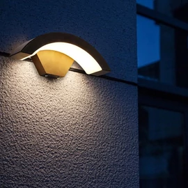 Kültéri fali LED lámpa 18W fekete színű IP65 vízálló 3000K meleg fényű (615-BLACK-3000K)