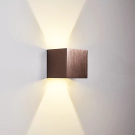 Kültéri fali LED lámpa 12W sötétbarna IP65 vízálló 3000K meleg fényű (1003-2-BRUSHED-BROWN-3000K)