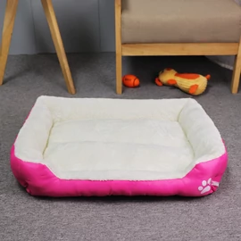 Kisállat fekhely, L méret, rózsaszín-elefántcsont fehér kutya / macska