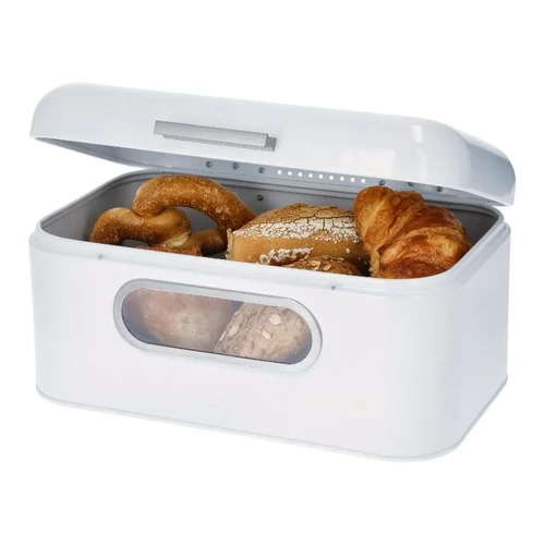 Silvercrest kenyértartó fém, kitekintőablakkal,tört fehér színű 