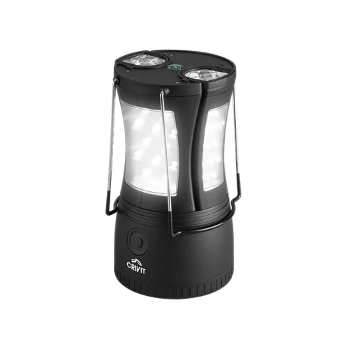 Crivit kempinglápa és elemlámpa készlet 2:1-ben Ledes,IP44 fekete