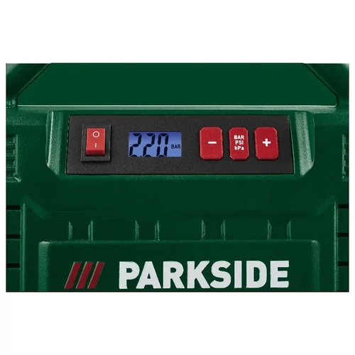 Parkside hordozható kompresszor digitális kijelzővel 12 V/230 V PMK 150 A1