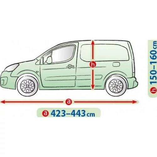 Autóponyva 423-443 cm furgonra – Vízálló,UV álló kültéri autótakaró Mobile Garage L