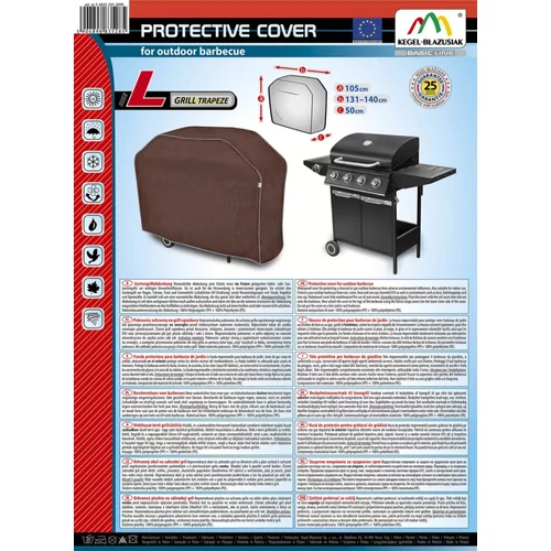 Kerti grill védőponyva (105 x 131-140 x 50 cm) széles trapéz L