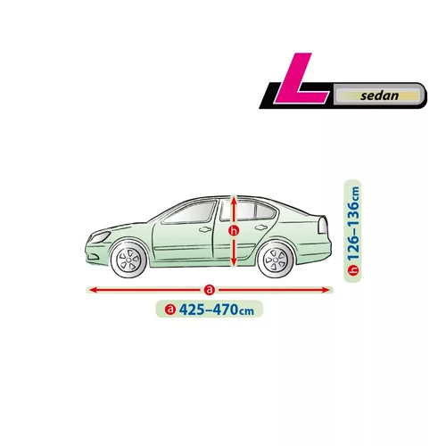 Autóponyva 425-470 cm sedan – Vízálló,UV álló kültéri autótakaró Perfect Garage L