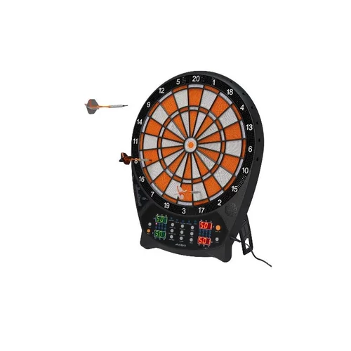 Crivit LED kijelzős elektromos darts tábla készlet, 3 x 4 dart szettel, póthegyekkel narancs-fehér