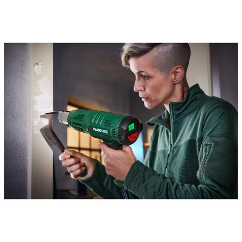 ParkSide PHLGD 2000 C4 Forrólevegőfúvó, hőlégfúvó, 4 féle tartozék fejjel, 2000W elektromos