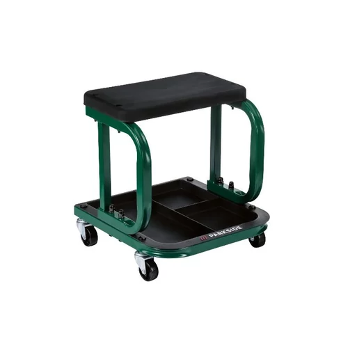 ParkSide WWS-WRS-H01 Gurulós műhelyszék tárolórekeszekkel, zöld, max. 125 kg 