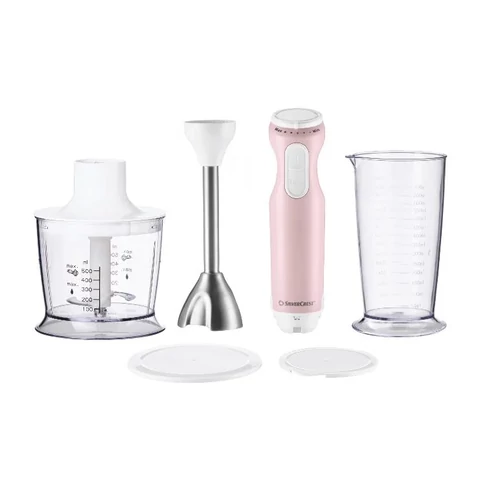 SILVERCREST botmixer készlet 600W – 4 darabos kézi mixer szett pink, SSMS 600 G1